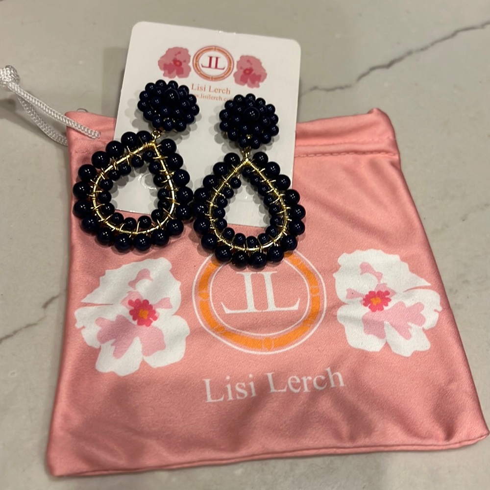 Lisi Lerch Margo post earring - navy NWOT
